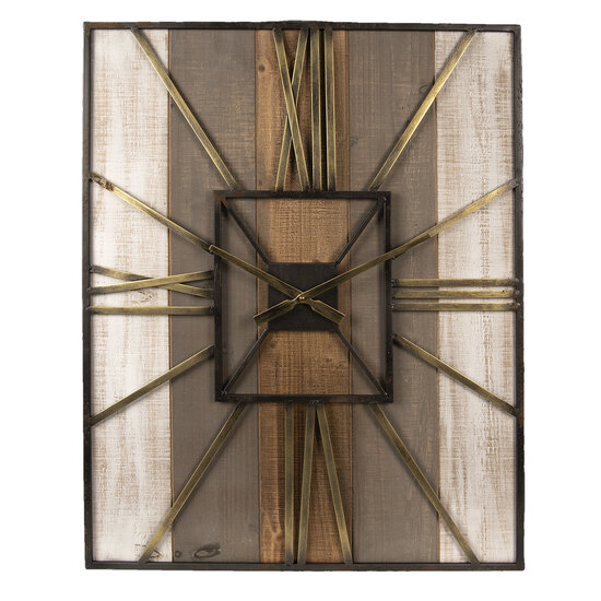 Clayre & Eef | Wandklok Bruin 60x6x79 cm / 1xAA | 5KL0129