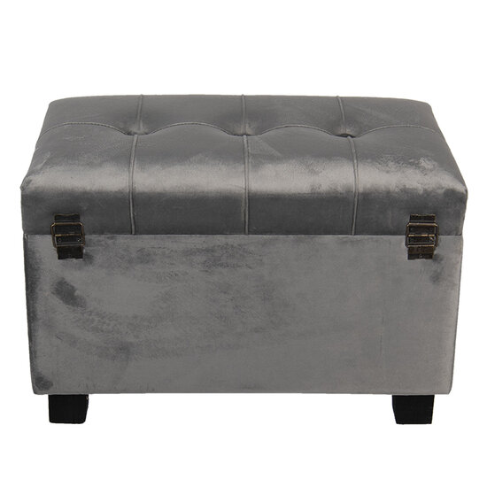 Clayre & Eef | Poef Grijs 50x34x33 cm | 64061SDG