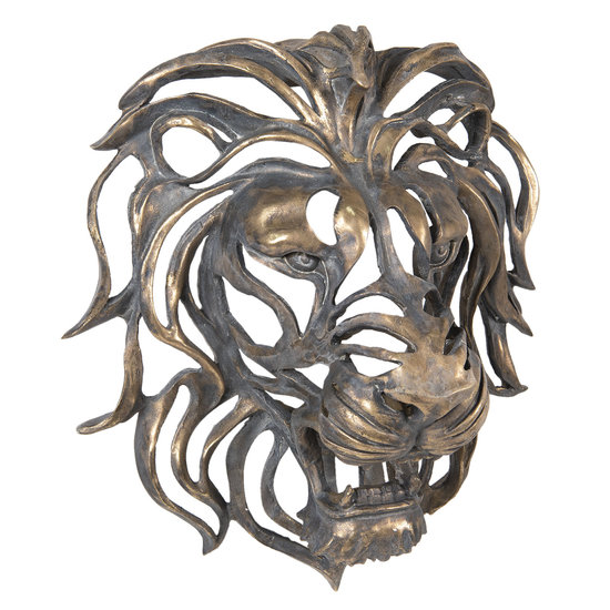 Decoratie leeuwen hoofd 42*23*46 cm Bruin | 6PR2811 | Clayre & Eef 1