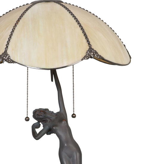 Tafellamp Tiffany ø 41*70 cm E27/max 2*60W Goudkleurig | 5LL-5719 | Clayre & Eef 1