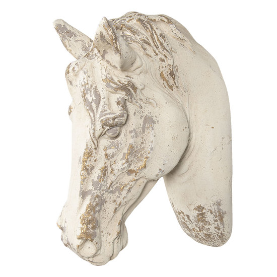 Decoratie paard 32*16*45 cm Wit | 6PR3052 | Clayre & Eef