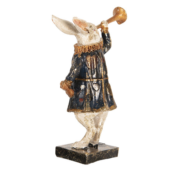 Clayre & Eef | Decoratie Beeld Konijn Zwart, Wit 8x4x12 cm | 6PR2524