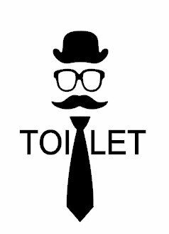 Heren toilet stropdas hoed bril & snor sticker | Rosami Decoratiestickers 1
