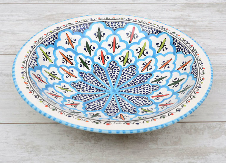 Turquoise blue fine salade serveer schaal Ø 30 cm | SOR.BC.30 | Dishes & Deco 1