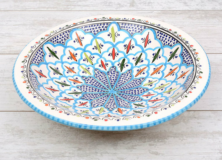 Turquoise blue fine salade serveer schaal  &Oslash; 40 cm | SOR.BC.40 | Dishes &amp; Deco 1