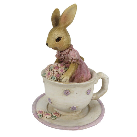 Clayre & Eef | Decoratie Konijn Meerkleurig 8x8x11 cm | 6PR3327