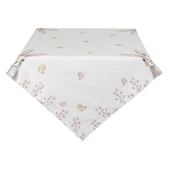 Clayre & Eef | Tafelkleed Bruin, Wit, Roze 100x100 cm | REB01