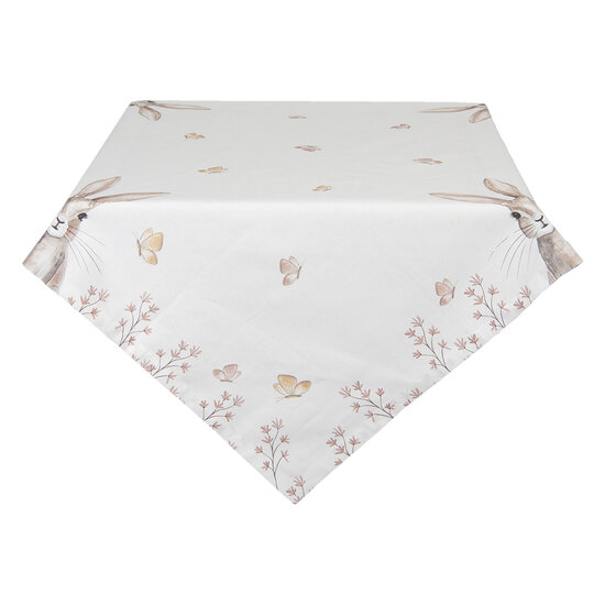 Clayre & Eef | Tafelkleed Bruin, Wit, Roze 150x250 cm | REB05