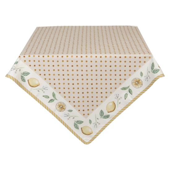 Clayre & Eef | Vierkant Tafelkleed Beige, Geel 100x100 cm | LEL01