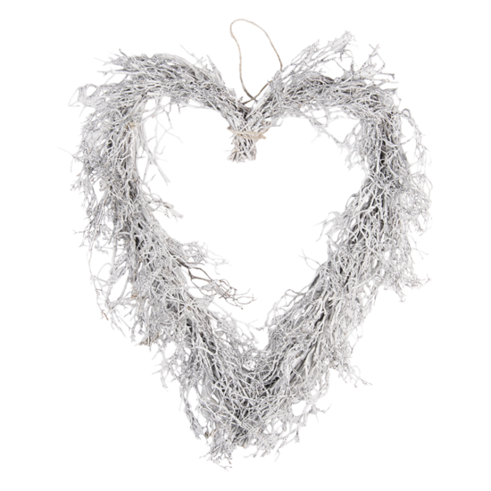 Decoratie krans hart 50*8*57 cm Bruin | 64837 | Clayre & Eef