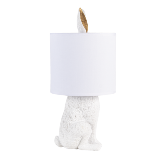 Clayre & Eef | Tafellamp Konijn Wit ø 20x43 cm E27/max 1x60W | 6LMC0013W
