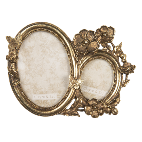 Clayre & Eef | Fotolijst Goudkleurig 23x1x17 cm / 9x13 / 5x7 cm | 2F0835