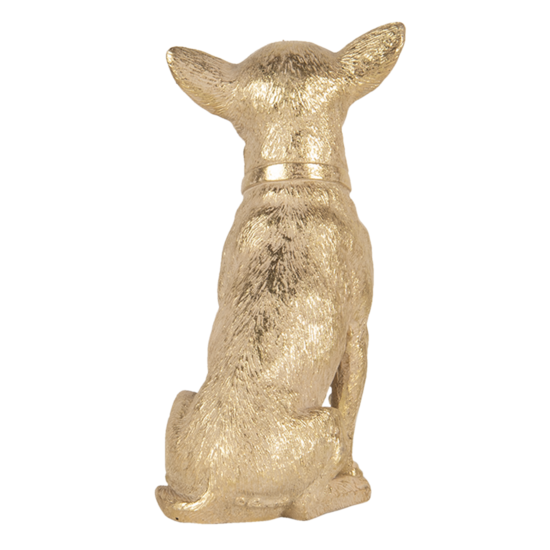 Clayre & Eef | Decoratie Hond Goudkleurig 13x9x18 cm | 6PR3429