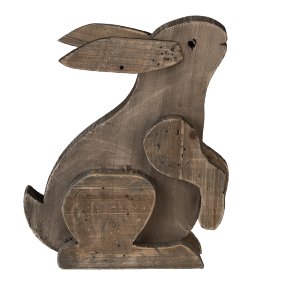Clayre & Eef | Decoratie Beeld Konijn Bruin 20x12x26 cm | 6H2022