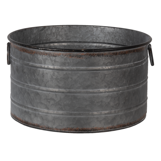 Clayre & Eef | Bloempotten Binnen Set van 3 Grijs ø 51x30 / ø 46x26 / ø 41x23 cm | 6Y4293