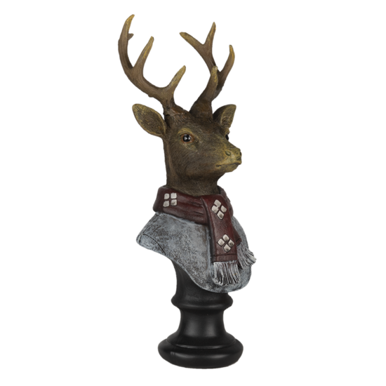 Clayre & Eef | Decoratie Beeld Hert Bruin 10x9x23 cm | 6PR4611