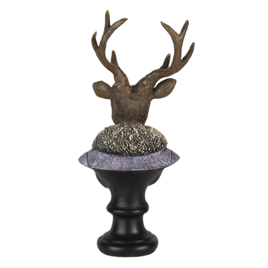Clayre & Eef | Decoratie Beeld Hert Bruin, Paars 10x9x23 cm | 6PR4612