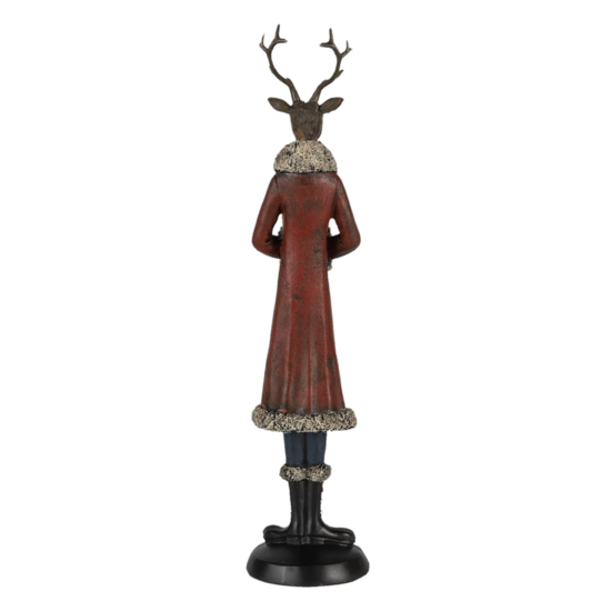 Clayre & Eef | Decoratie Beeld Hert Rood 8x8x35 cm | 6PR4618