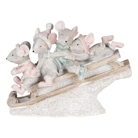 Clayre & Eef | Decoratie Beeld Muis 15x5x11 cm | 6PR4709