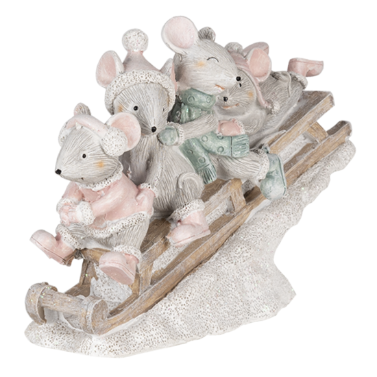 Clayre & Eef | Decoratie Beeld Muis 15x5x11 cm | 6PR4709