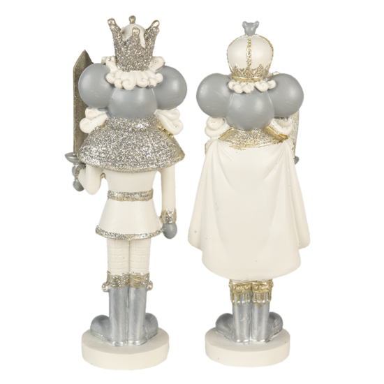 Clayre & Eef | Decoratie Beeld Muis Beige, Grijs (2) 6x5x17 cm | 6PR3460