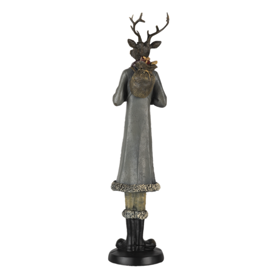 Clayre & Eef | Decoratie Beeld Hert Grijs 9x8x36 cm | 6PR4619