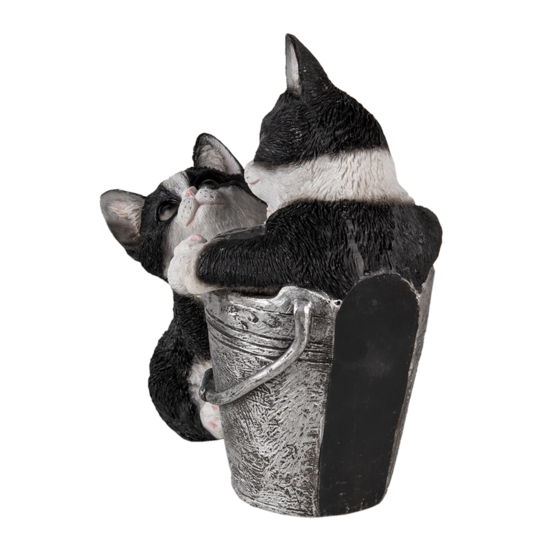 Clayre & Eef | Decoratie Beeld Katten Zwart, Wit 23x13x18 cm | 6PR3335