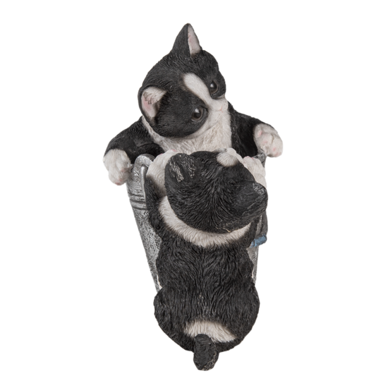 Clayre & Eef | Decoratie Beeld Katten Zwart, Wit 23x13x18 cm | 6PR3335