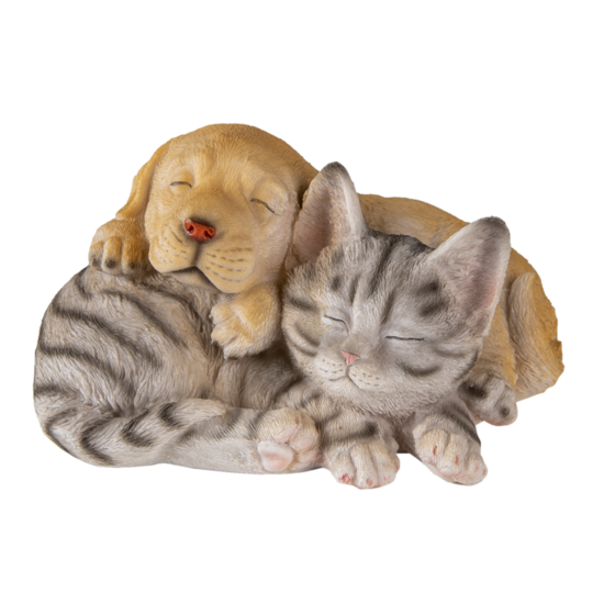 Clayre & Eef | Decoratie Beeld Kat en Hond 20x15x11 cm | 6PR3336