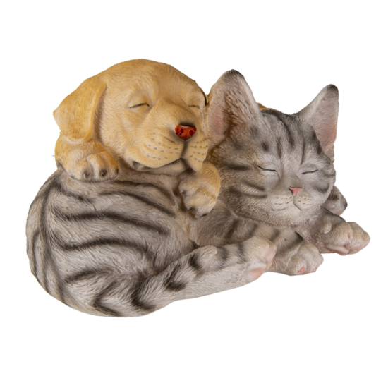 Clayre & Eef | Decoratie Beeld Kat en Hond 20x15x11 cm | 6PR3336