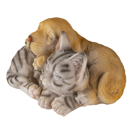 Clayre & Eef | Decoratie Beeld Kat en Hond 20x15x11 cm | 6PR3336