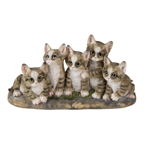 Clayre & Eef | Decoratie Beeld Katten Grijs 32x13x16 cm | 6PR3338