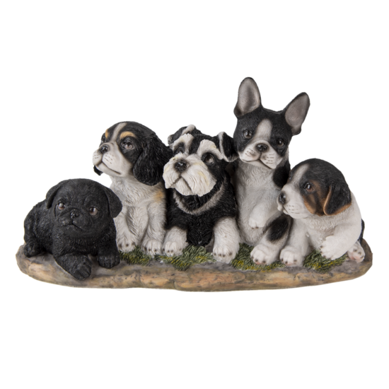 Clayre & Eef | Decoratie Beeld Honden Zwart, Wit 33x12x17 cm | 6PR3340