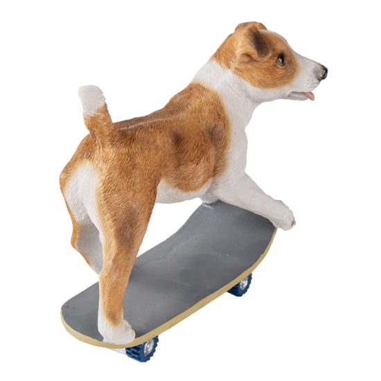 Clayre & Eef | Decoratie Beeld Hond Bruin, Wit 18x9x18 cm | 6PR3349