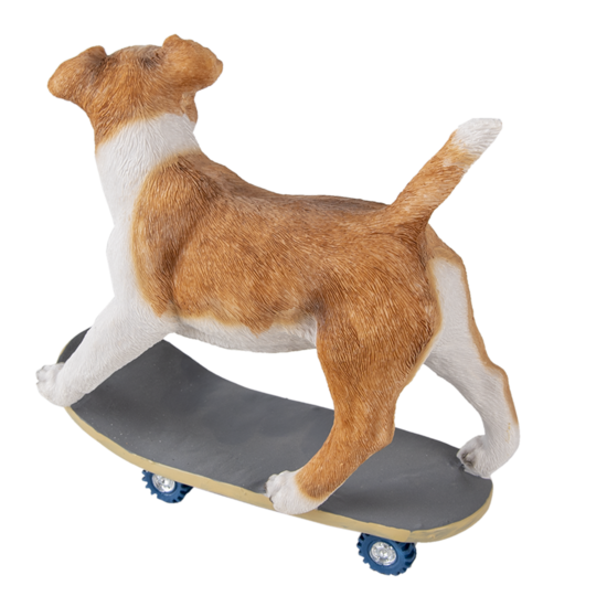 Clayre & Eef | Decoratie Beeld Hond Bruin, Wit 18x9x18 cm | 6PR3349