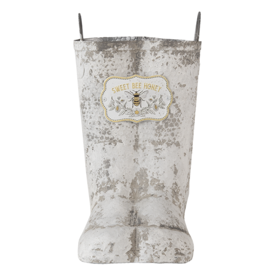 Clayre & Eef | Plantenstandaard Binnen Laarzen Grijs 18x24x31/35 cm | 6Y4253