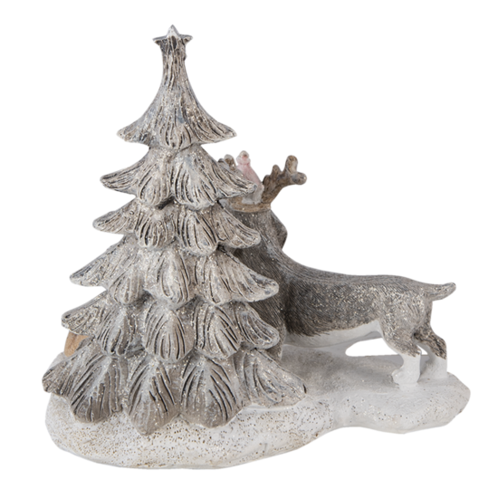 Clayre & Eef | Decoratie Beeld Kat en Hond Grijs, Beige, Wit 16x10x15 cm LED | 6PR4631