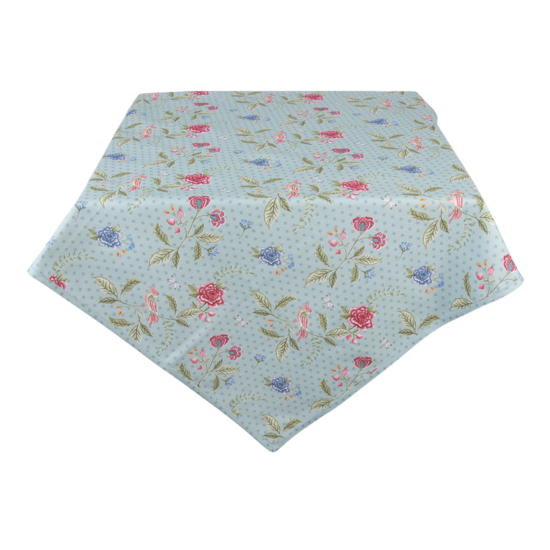 Clayre & Eef | Vierkant Tafelkleed Blauw, Groen 150x150 cm | BLW15