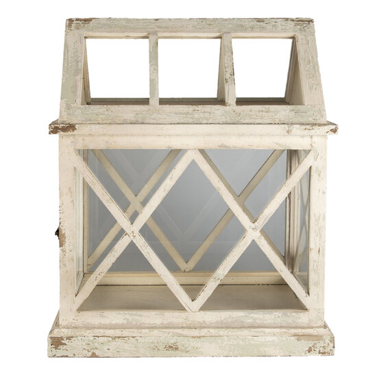 Clayre & Eef | Decoratie Kweekkasje Wit 54x35x66 cm | 5H0466