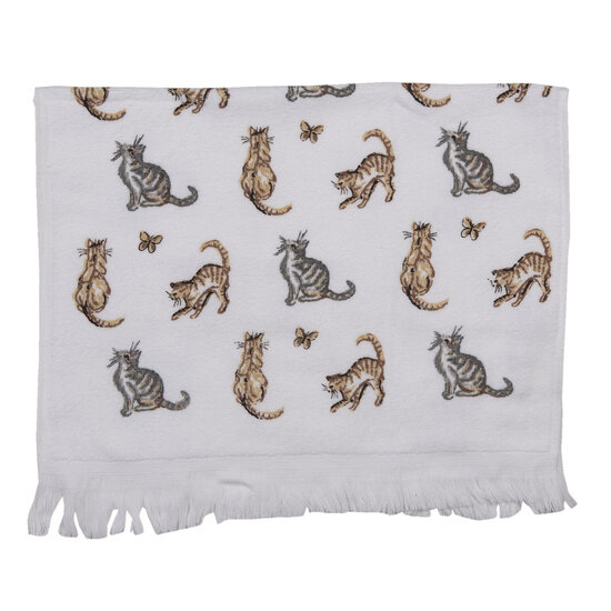 Clayre & Eef | Gastendoekje Wit, Grijs 40x66 cm | CT015
