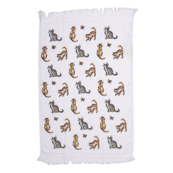 Clayre & Eef | Gastendoekje Wit, Grijs 40x66 cm | CT015