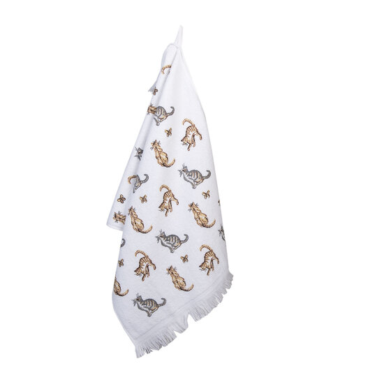 Clayre & Eef | Gastendoekje Wit, Grijs 40x66 cm | CT015