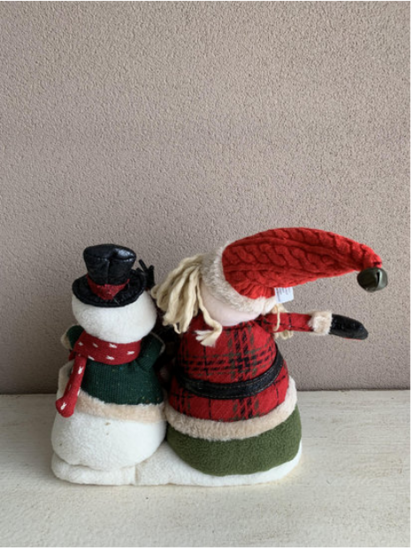 Muzikaal zang & bewegend trio Kerstman eland sneeuwman wish you a merry christmas 35 x 36 cm | La Galleria | YID-80563 2