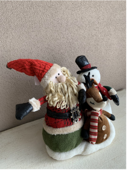 Muzikaal zang & bewegend trio Kerstman eland sneeuwman wish you a merry christmas 35 x 36 cm | La Galleria | YID-80563 3