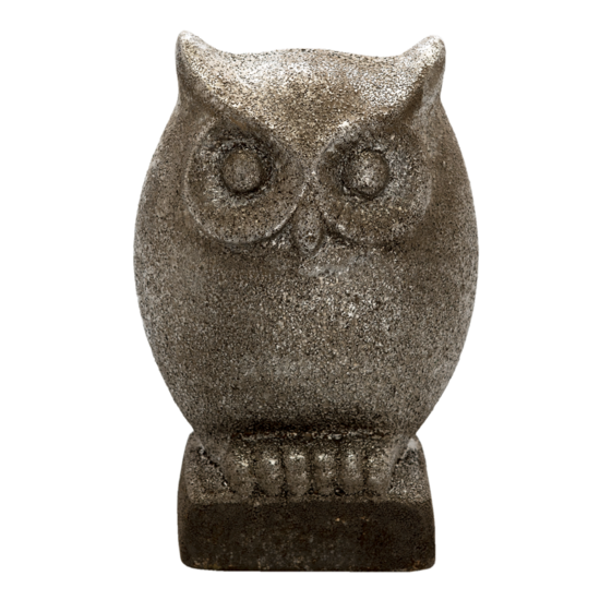 Clayre & Eef | Decoratie Beeld Uil Grijs 15x10x23 cm | 6CE1306