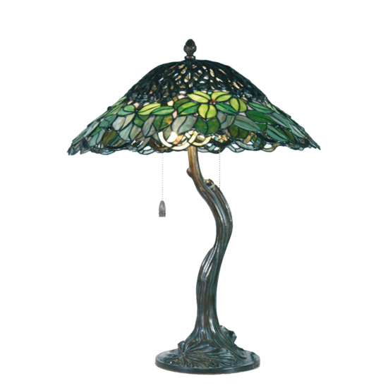 Clayre & Eef | Tiffany Tafellamp Groen ø 47x58 cm E27/max 2x60W | 5LL-5386