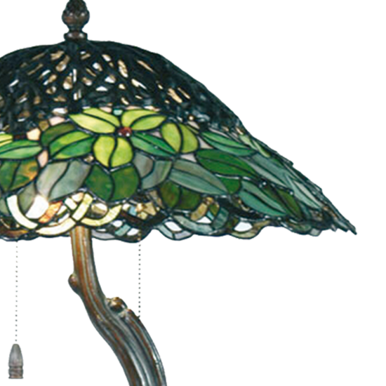 Clayre & Eef | Tiffany Tafellamp Groen ø 47x58 cm E27/max 2x60W | 5LL-5386