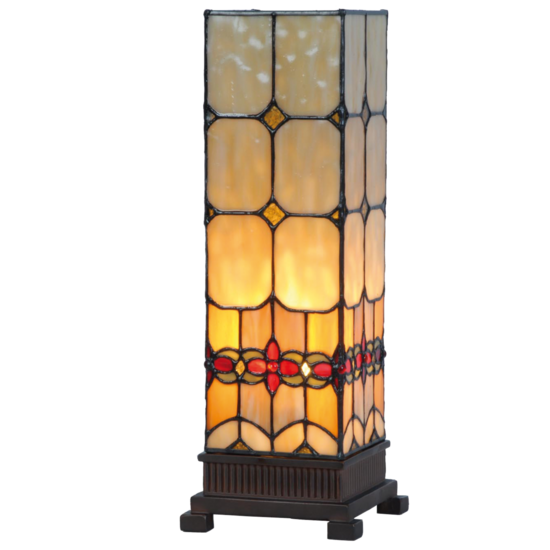 Clayre & Eef | Tiffany Tafellamp Geel 12x12x35 cm E14/max 1x40W | 5LL-9228