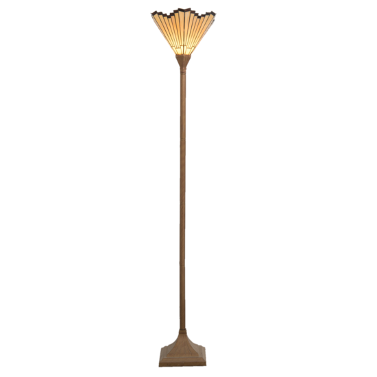 Clayre & Eef | Tiffany Vloerlamp Goudkleurig 37x37x183 cm E27/max 1x60W | 5LL-5734