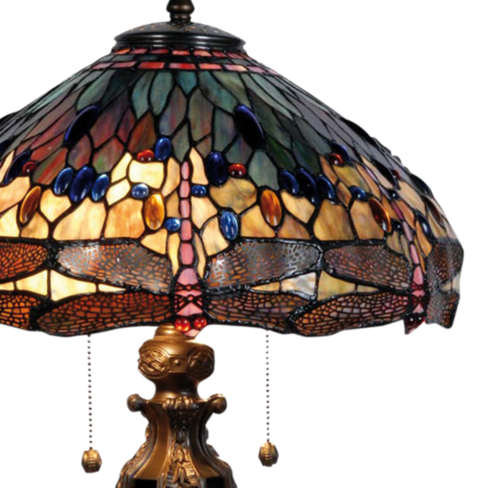 Tafellamp Tiffany ø 42*64 cm E27/max 2*60W Multi | 5LL-5296 | Clayre & Eef 1